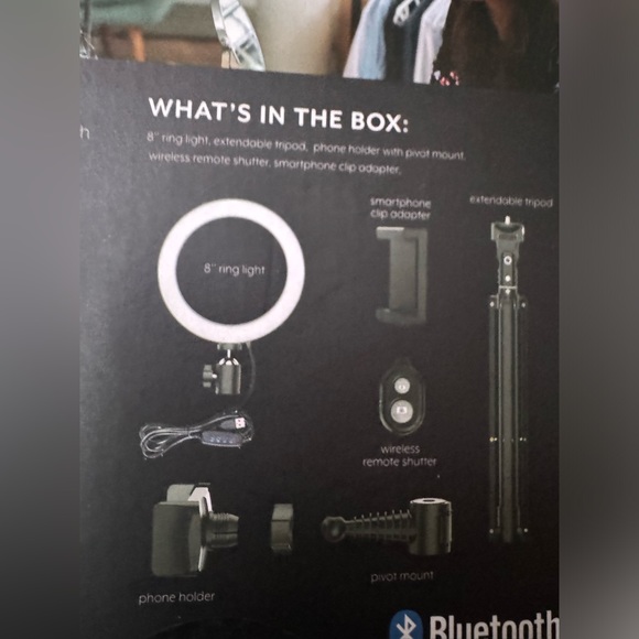 Bower 8”Selfie Ring Light Studio Extendable Tripod with wireless remote control - Picture 7 of 11